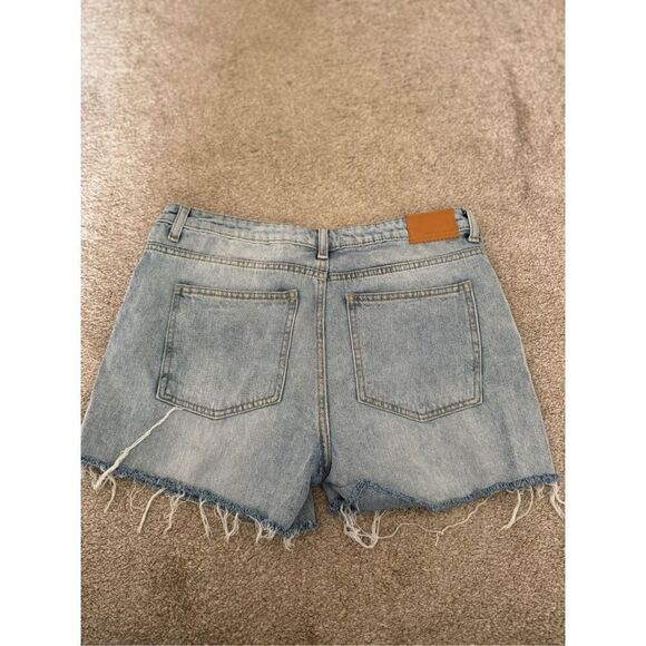 NWOT Avec Les Filles Cut Off Denim Jean Jorts Shorts Women Sz 30Light Wash Distr - Picture 4 of 8